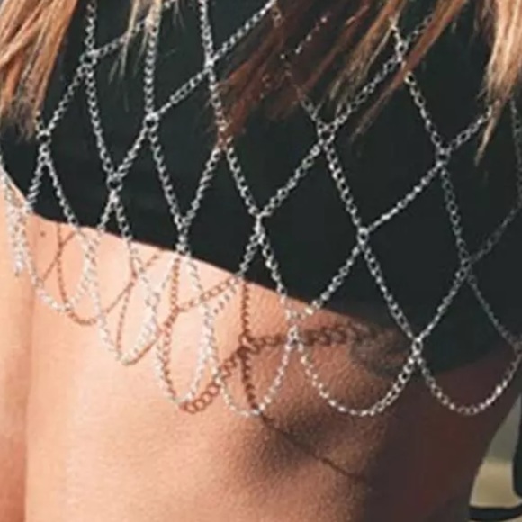 Halter Style Bikini Chain, Silvertone or Goldtone - Picture 3 of 8